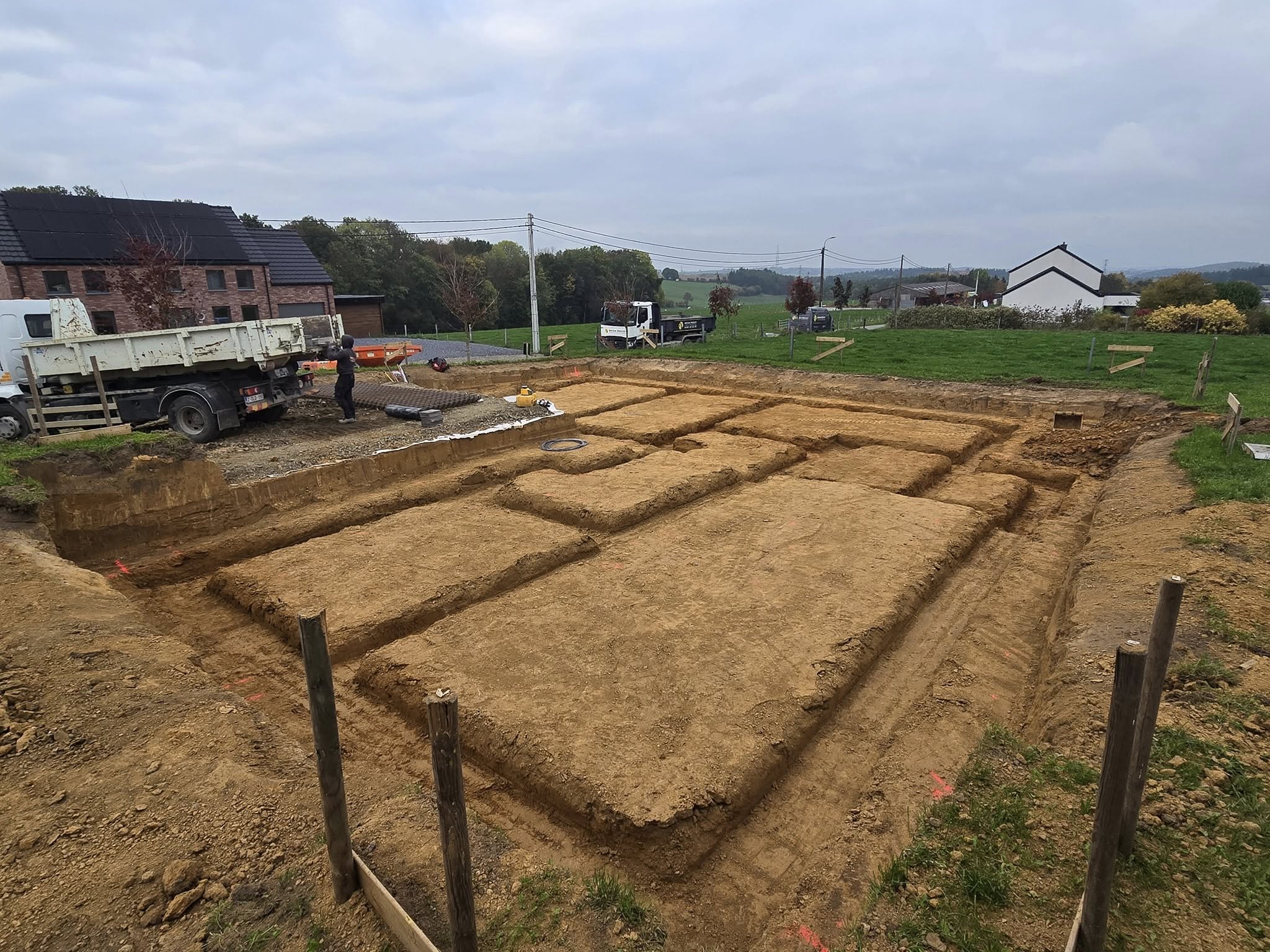 Terrassement de fondation à Nandrin — chantier de terrassement réalisé par Bryan Prevot